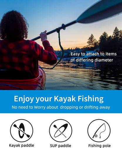 Stay Secure on the Water with Our 5-7ft Stretchable Kayak Paddle Leash - Perfect for SUP, Canoeing, and Fishing Enthusiasts!